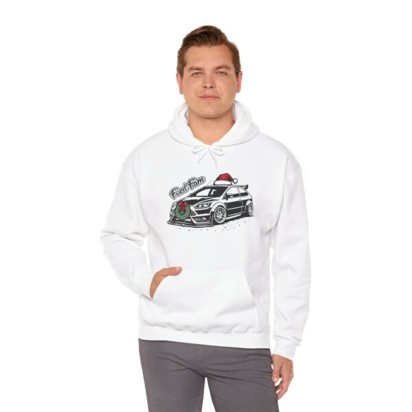 Christmas Ford Focus Mk2 Hooded Sweatshirt with Merry Christmas Design - Image 6