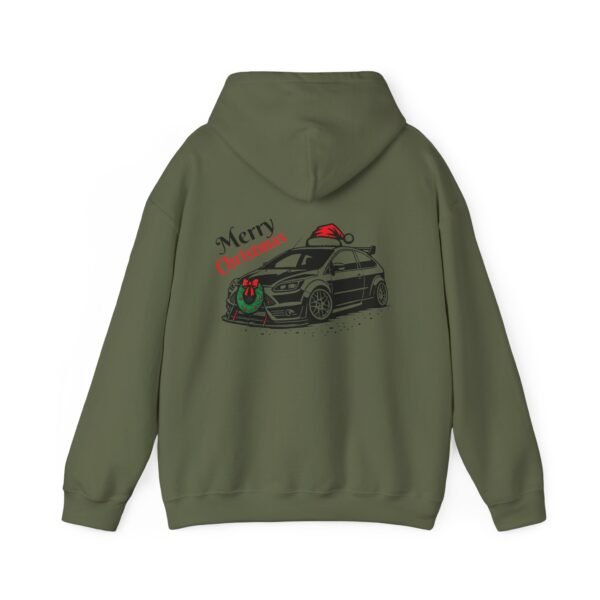 Christmas Ford Focus Mk2 Hooded Sweatshirt with Merry Christmas Design - Image 13