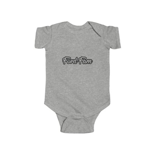 Bodysuit - Ford Fam Text Logo on Front and 'Catch Me If You Can' on Rear Funny for Babies - Image 3