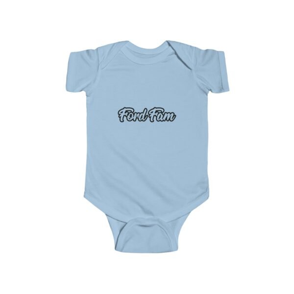 Bodysuit - Ford Fam Text Logo on Front and 'Catch Me If You Can' on Rear Funny for Babies - Image 5