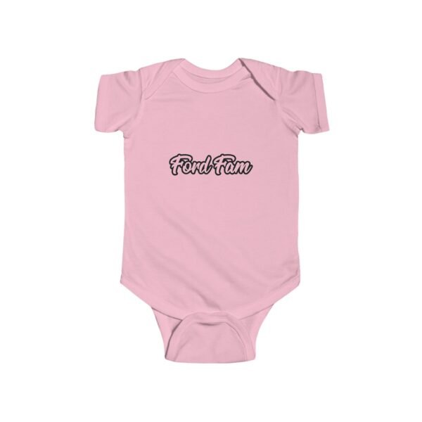 Bodysuit - Ford Fam Text Logo on Front and 'Catch Me If You Can' on Rear Funny for Babies - Image 9