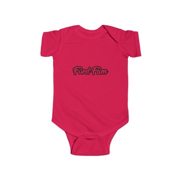 Bodysuit - Ford Fam Text Logo on Front and 'Catch Me If You Can' on Rear Funny for Babies - Image 11