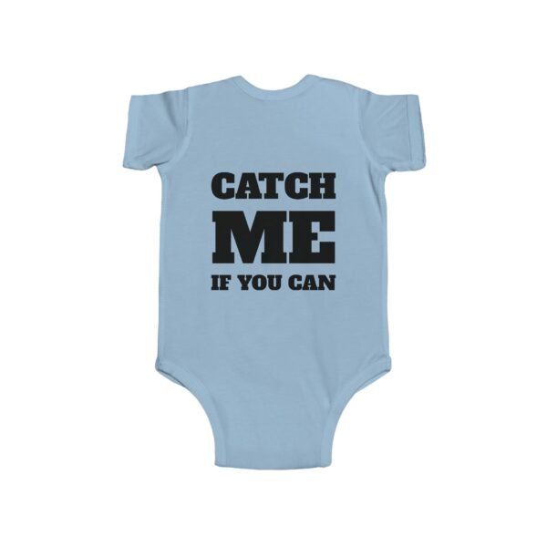 Bodysuit - Ford Fam Text Logo on Front and 'Catch Me If You Can' on Rear Funny for Babies - Image 6