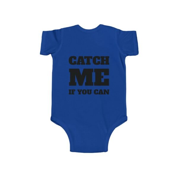 Bodysuit - Ford Fam Text Logo on Front and 'Catch Me If You Can' on Rear Funny for Babies - Image 8