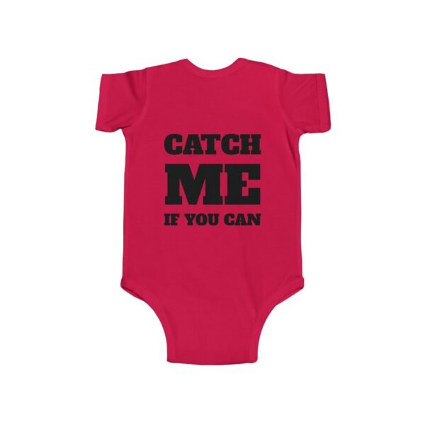 Bodysuit - Ford Fam Text Logo on Front and 'Catch Me If You Can' on Rear Funny for Babies - Image 12