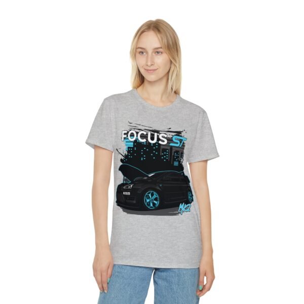 Iconic T-Shirt - Black and Teal Ford Focus ST MK2 Design - Image 11