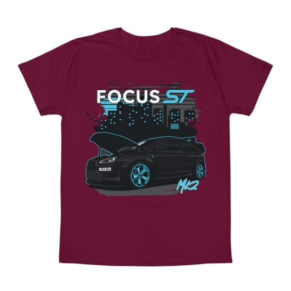 Iconic T-Shirt - Black and Teal Ford Focus ST MK2 Design - Image 29